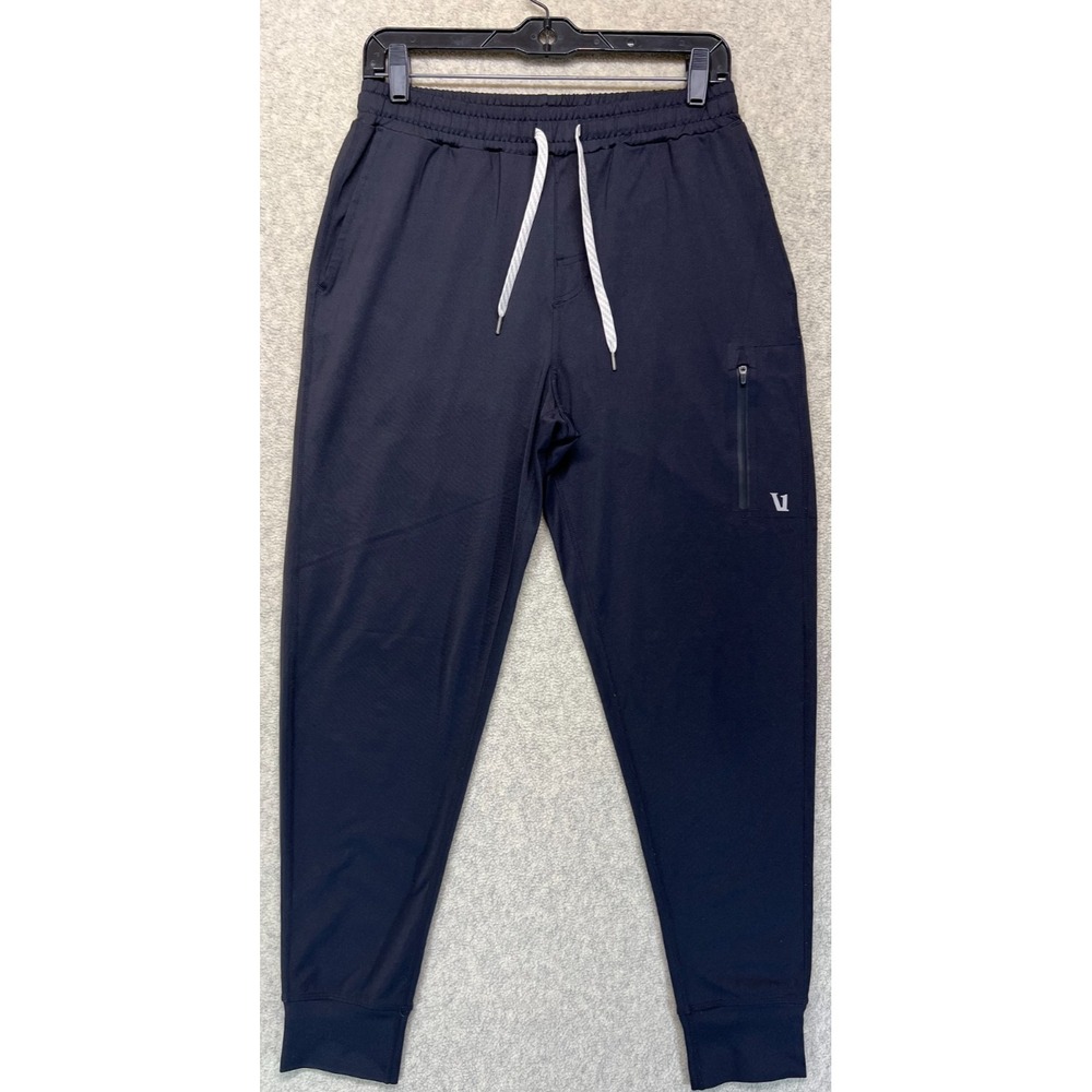 Vuori Mens Sunday Performance Jogger Pants Black Stretch Zip Cargo Pocket S